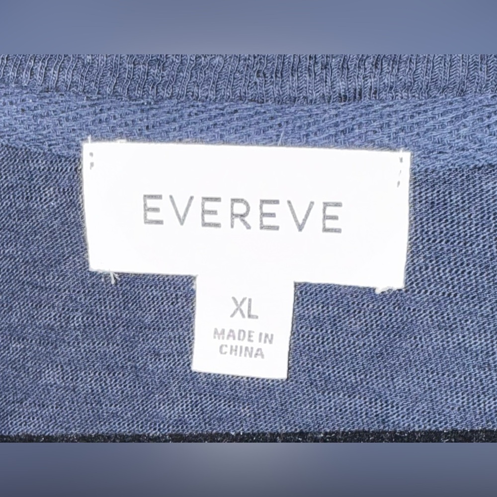 Evereve Navy Long Sleeve Top with White Stripes - Picture 3 of 3